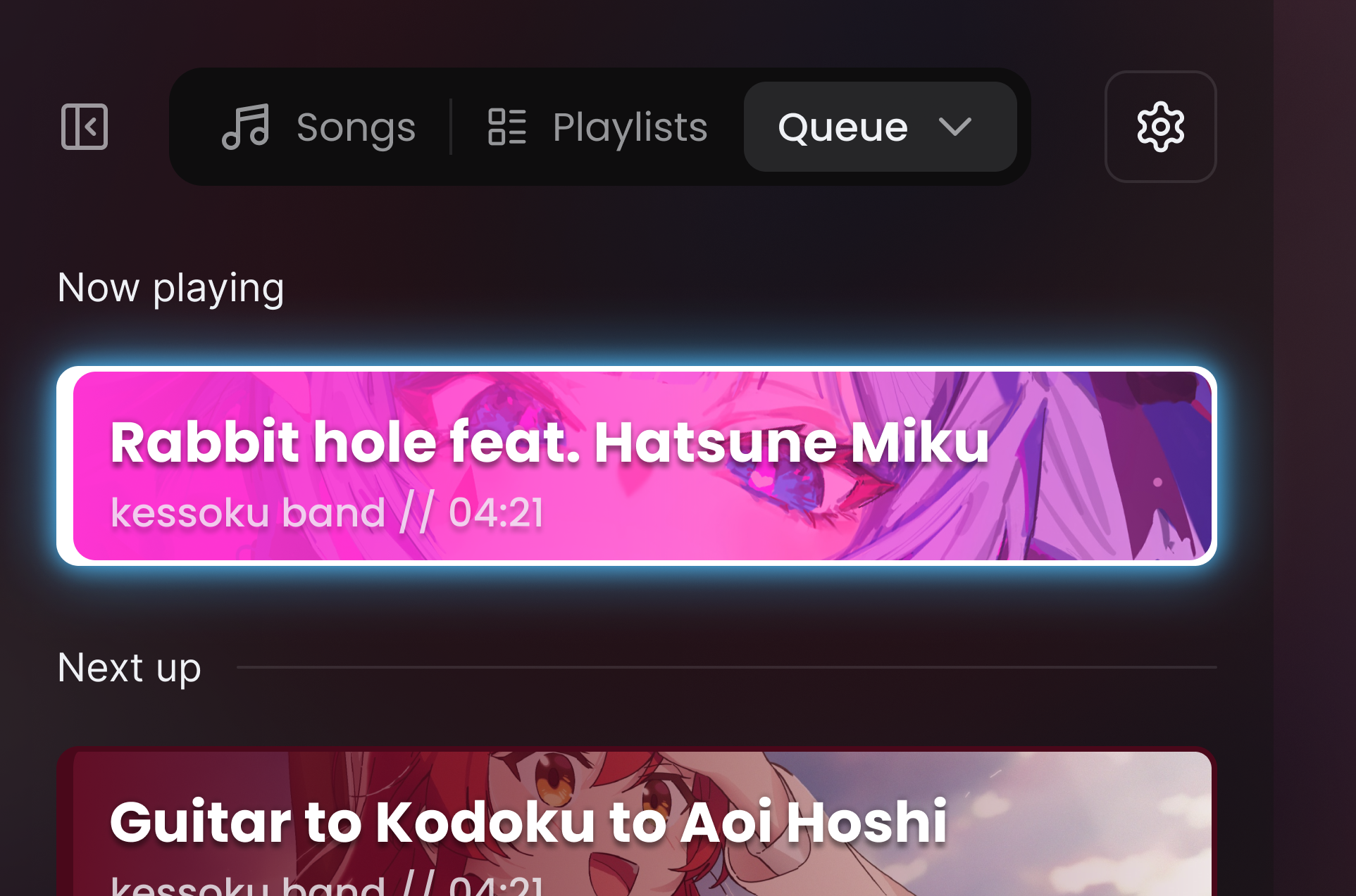 closeup of panel selector